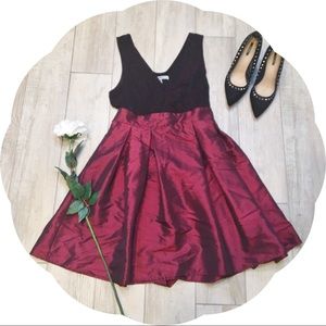 Burgundy Taffeta Cocktail Dress